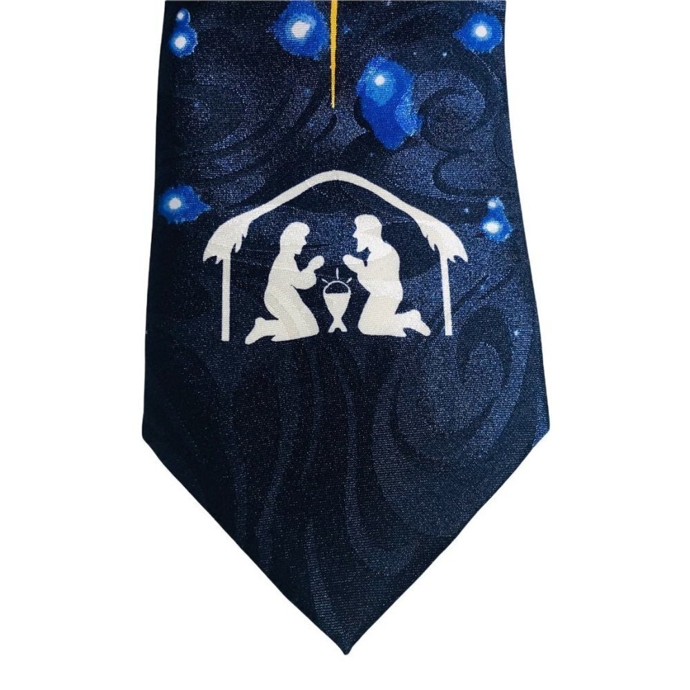 Steven Harris Necktie Tie Christian Religion Silent Night Baby Jesus Birthday